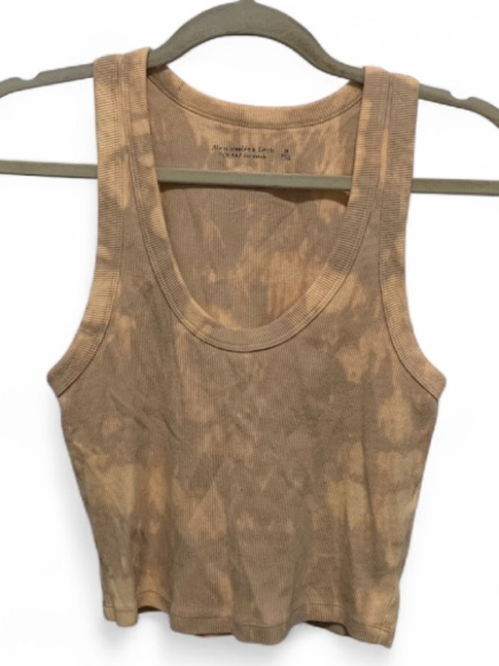 Abercrombie & Fitch Peach Tie-Dye Ribbed Cropped Tank